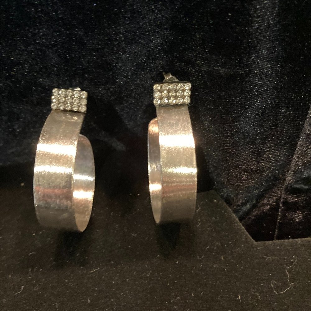 Silver and Rhinestone Earrings